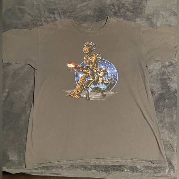 Disney Star Wars + Marvel Guardians of The Galaxy Mash Up Shirt - Rocket & Groot - Picture 2 of 3